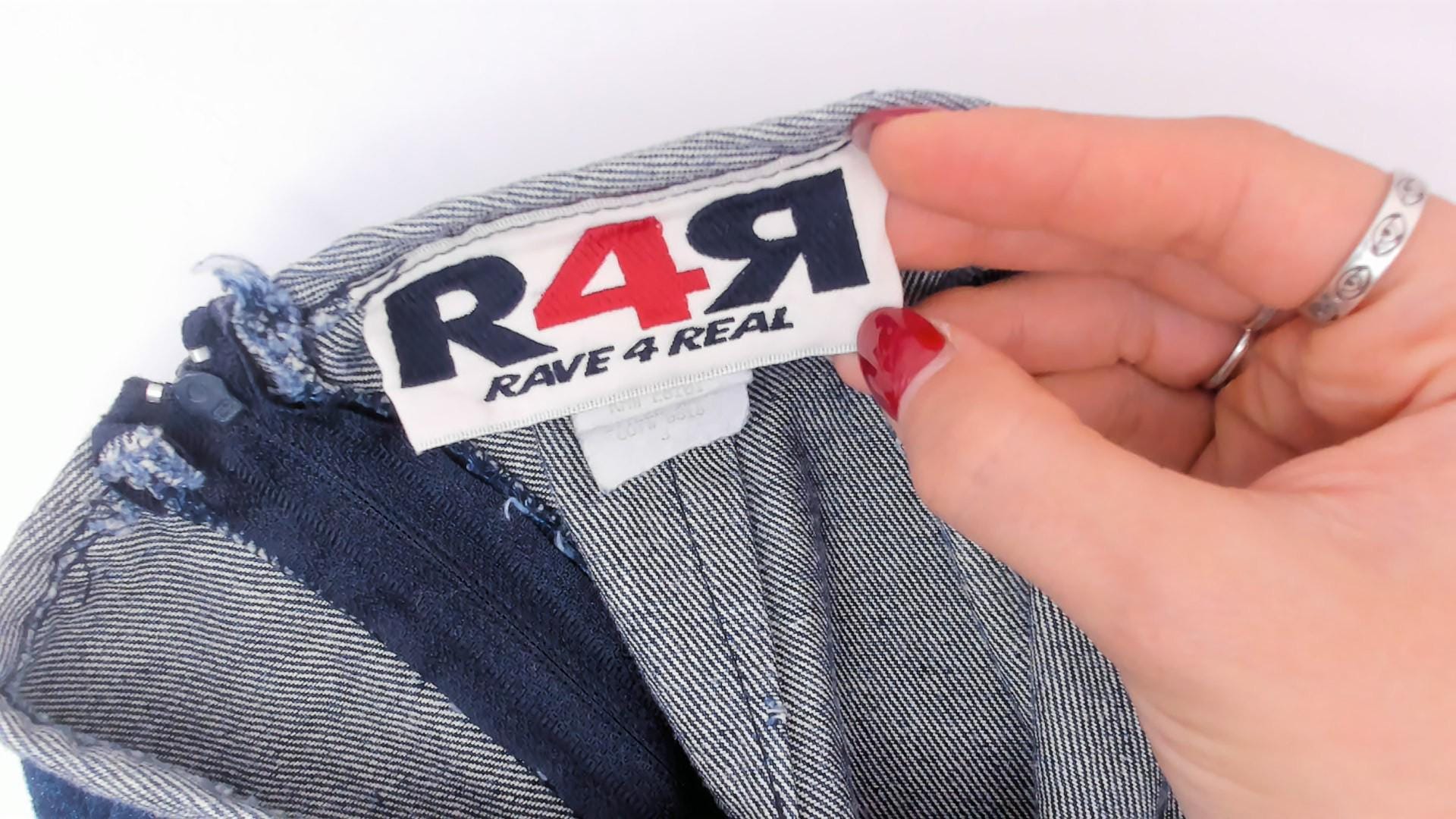 Y2K R4Я Rave 4 Real Ombre Denim Pencil Skirt Sky Blue Extra Small XS