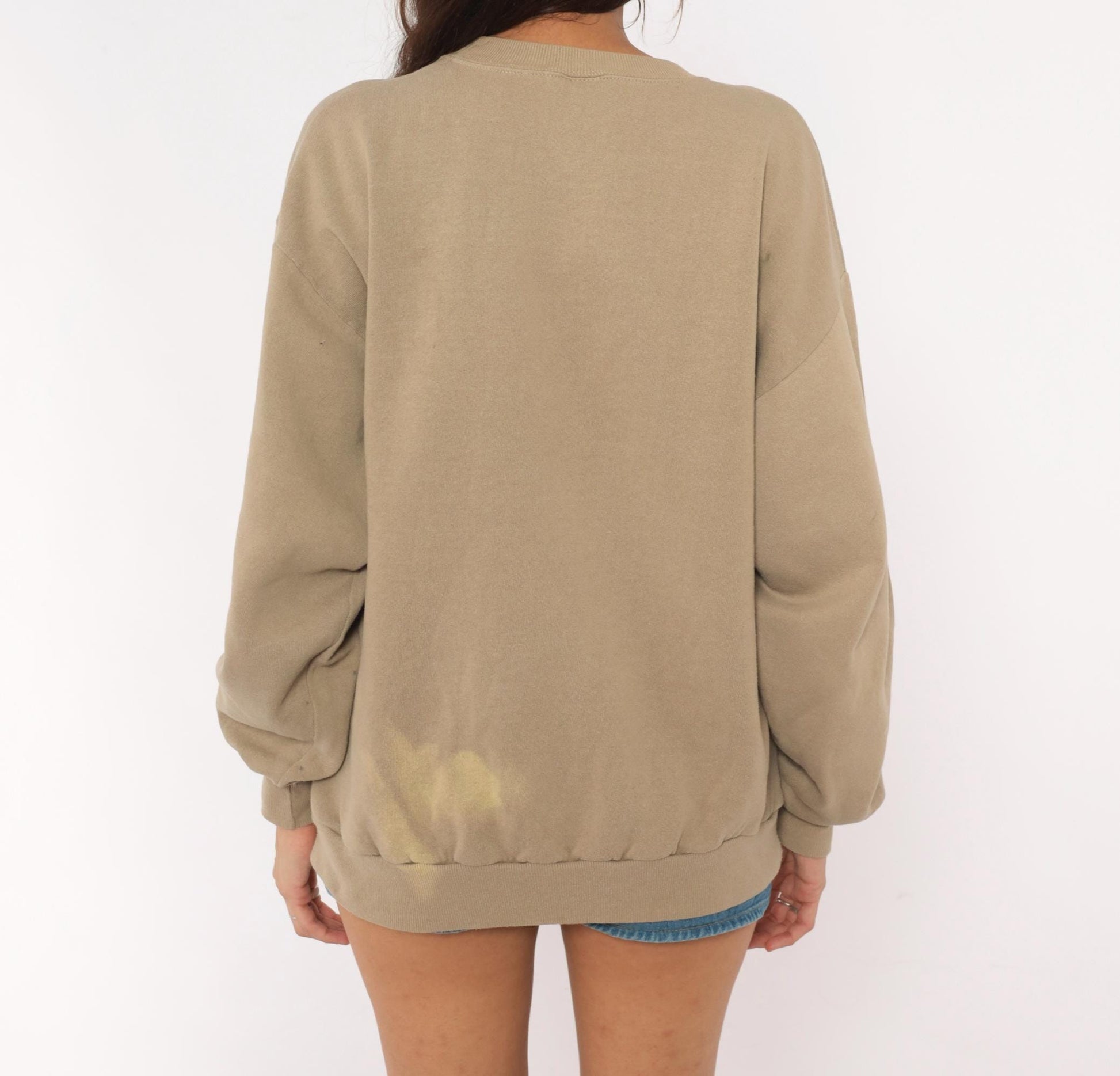 90s Jerzees Colorado Mountain Graphic Sweatshirt Tan Large L