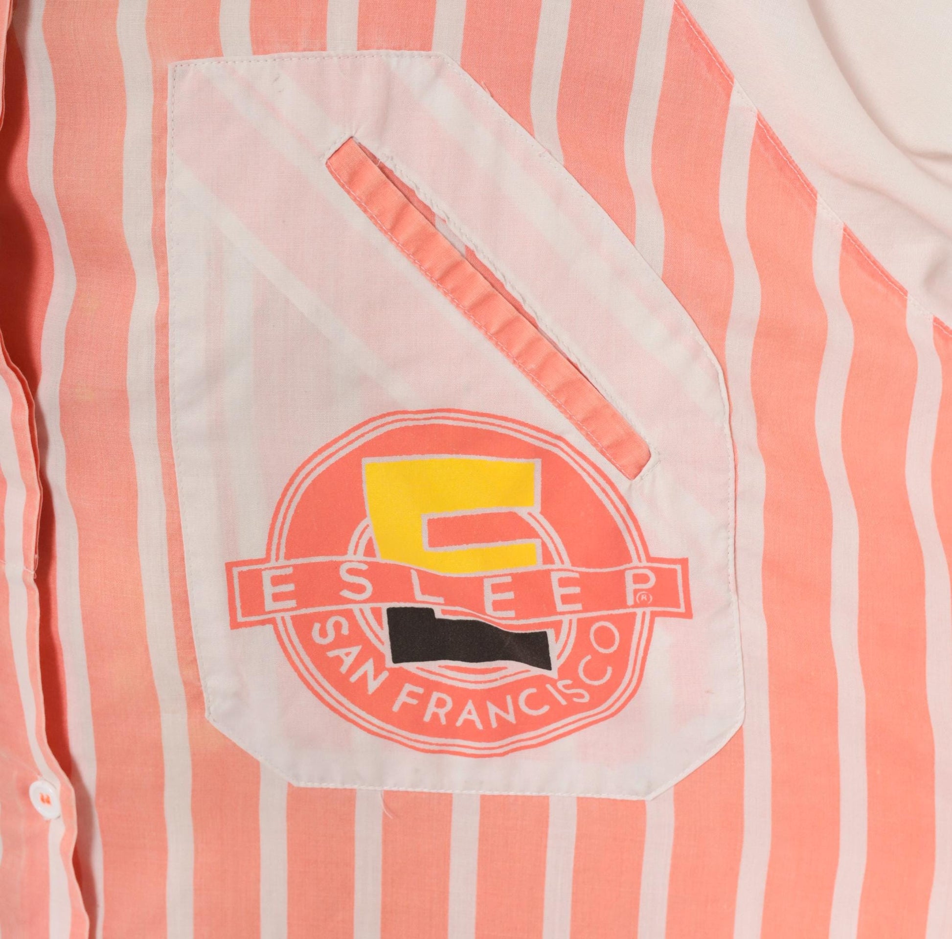 90s Esleep Pink Striped Sleep Shirt Knee-Length Raglan Nightgown Small