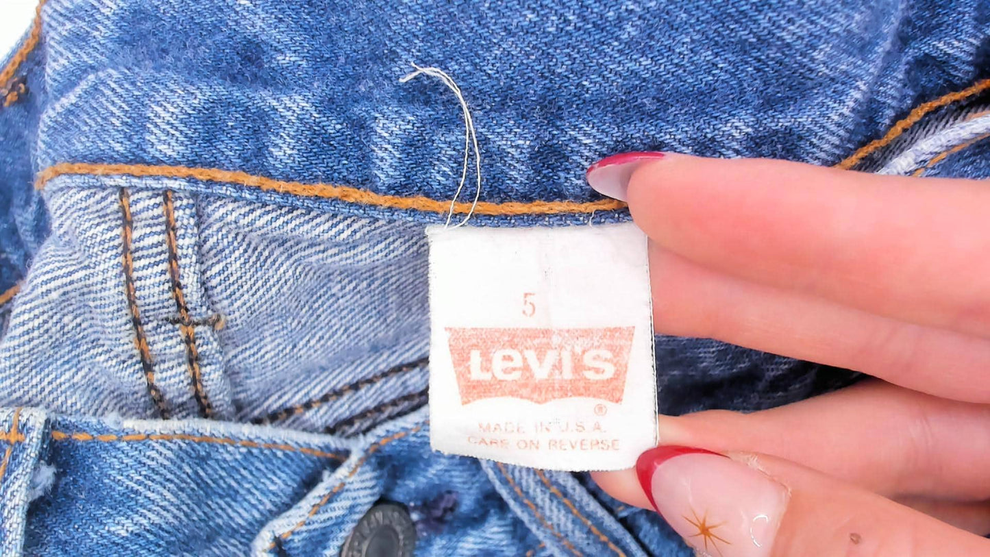 80s Levi's High Waist Straight Leg Jeans Medium Wash Button Fly Extra Small XS