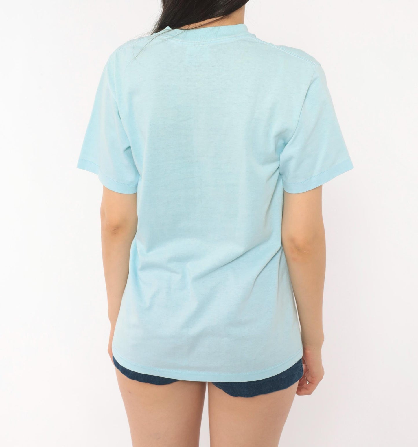 80s Sunbelt Sportswear Desert Cactus Snake Graphic Tee Light Blue Small