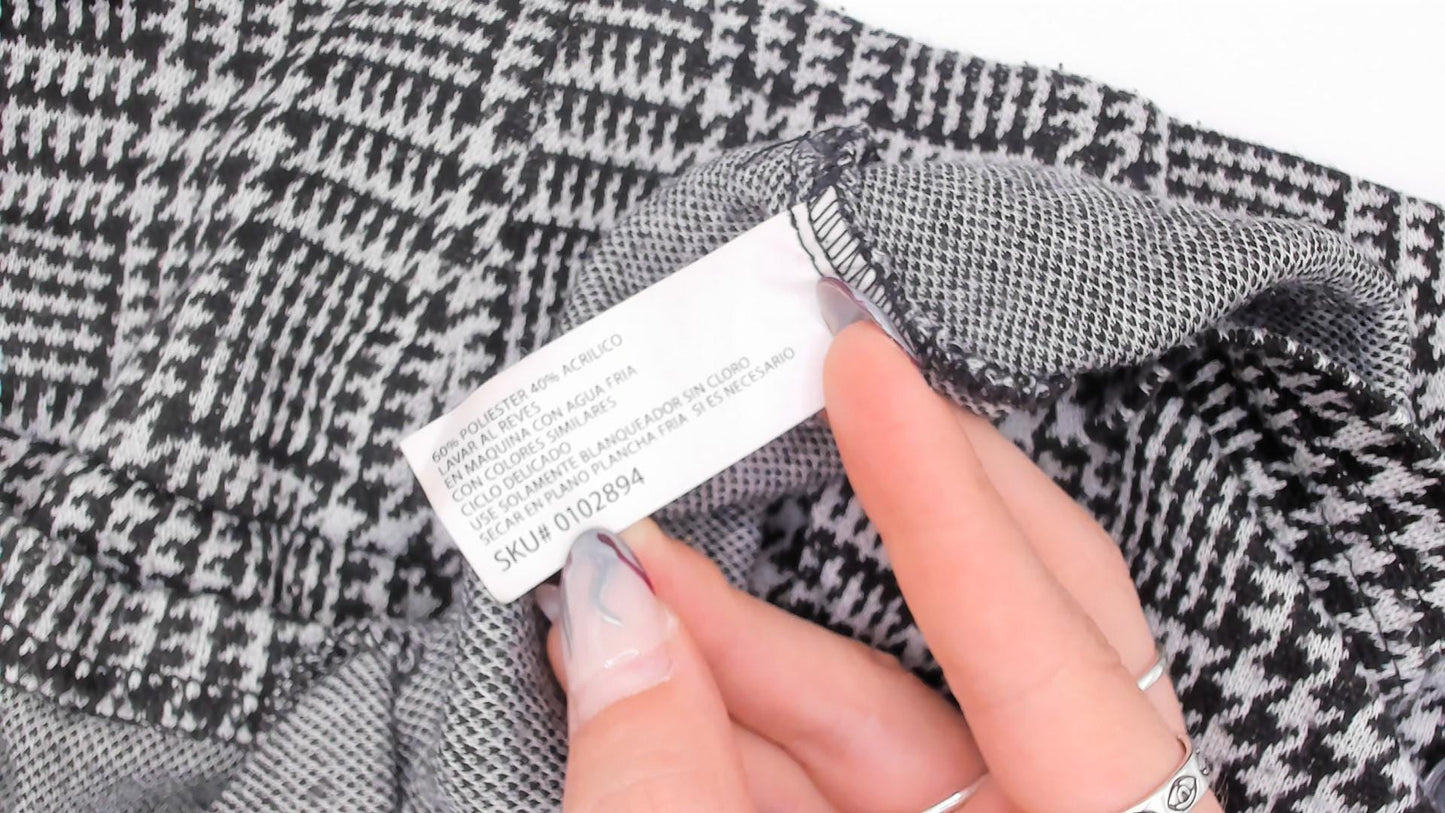 Y2K Zoey & Beth Houndstooth Glen Plaid Mini Skirt Black White Small S