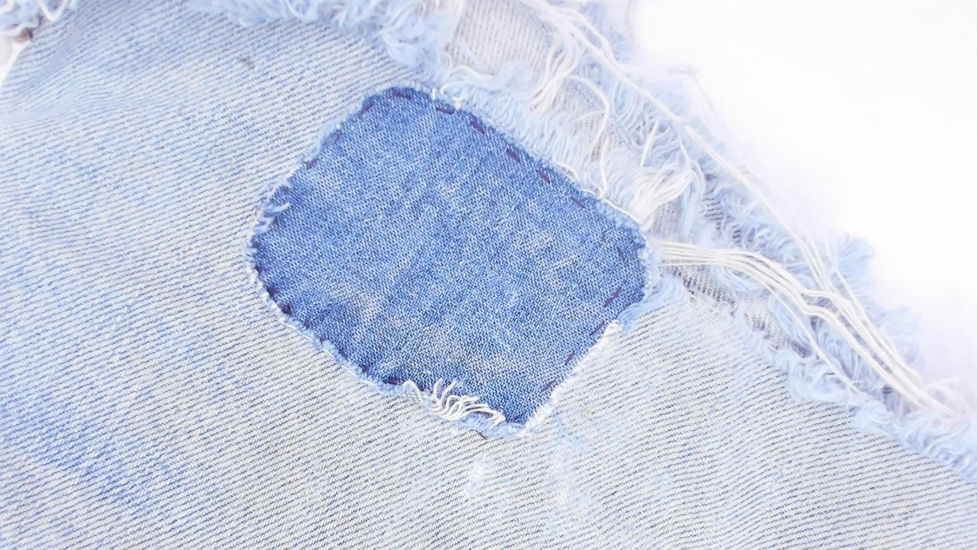 80s Levi's Cutoff Denim Shorts Light Wash High Rise Patched Distressed 32