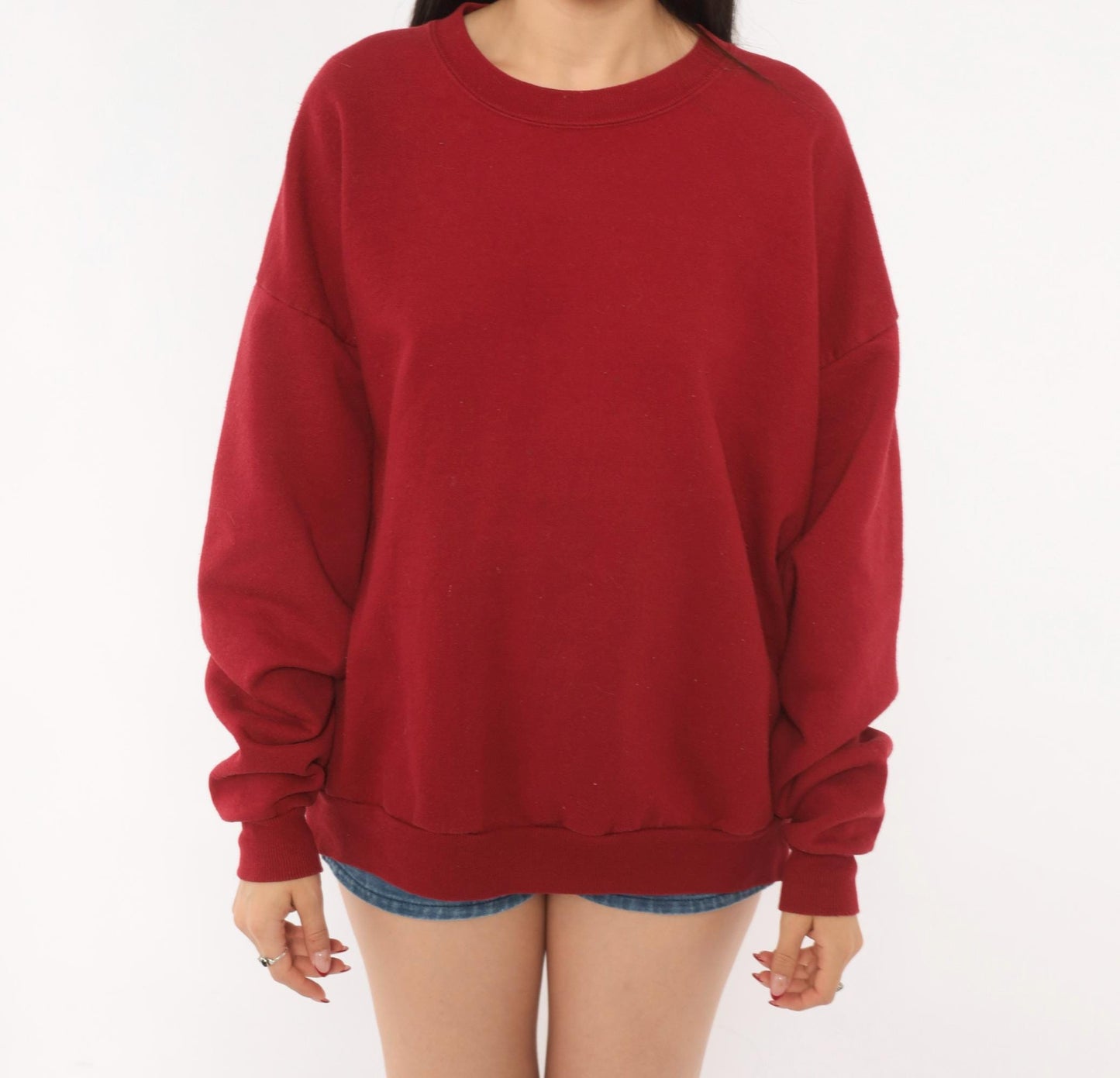 90s Jerzees Burgundy Crewneck Sweatshirt Cotton Blend Extra Large XL