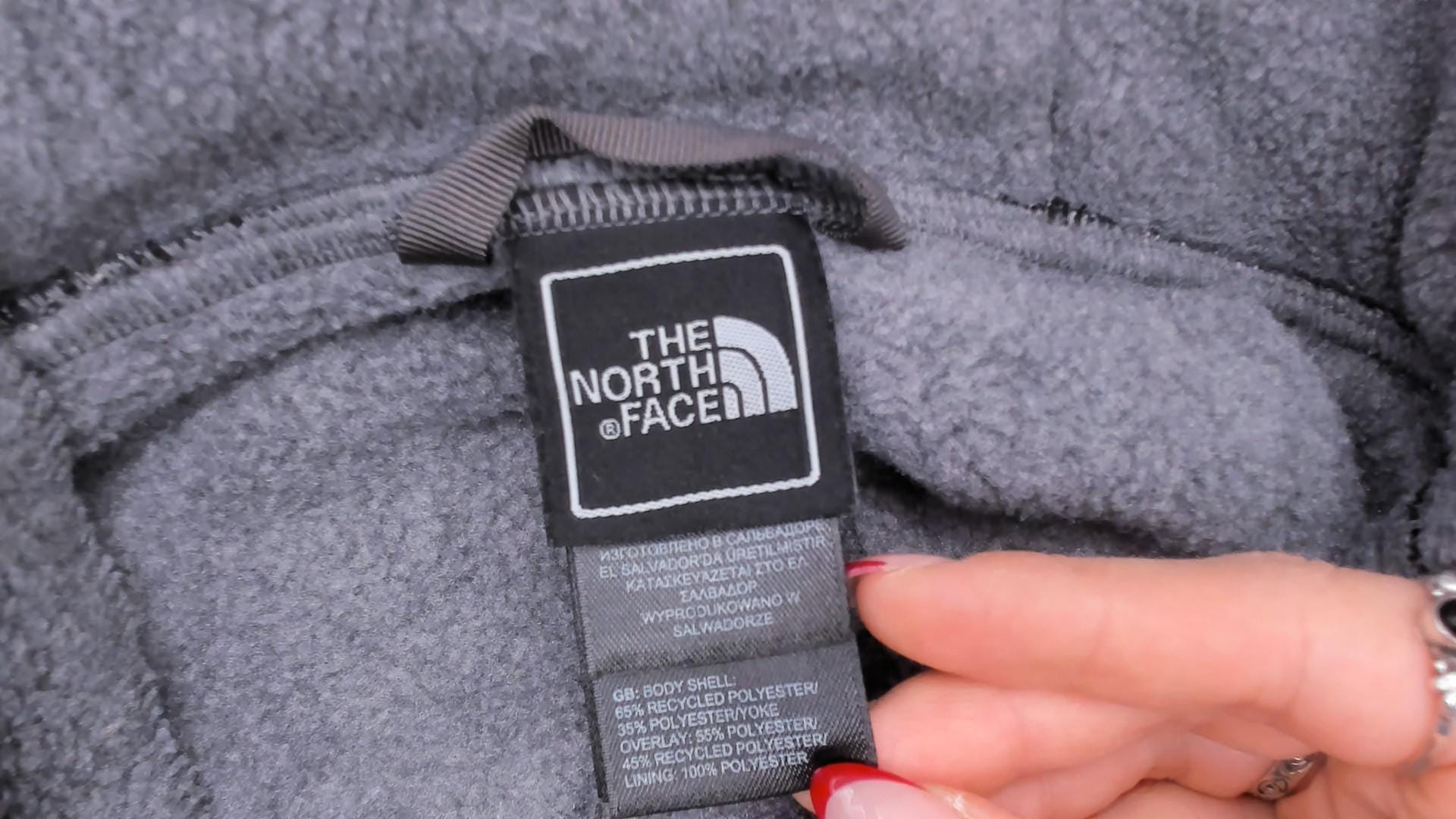 The North Face Denali Hooded Fleece Jacket Grey Nylon 2000s Medium