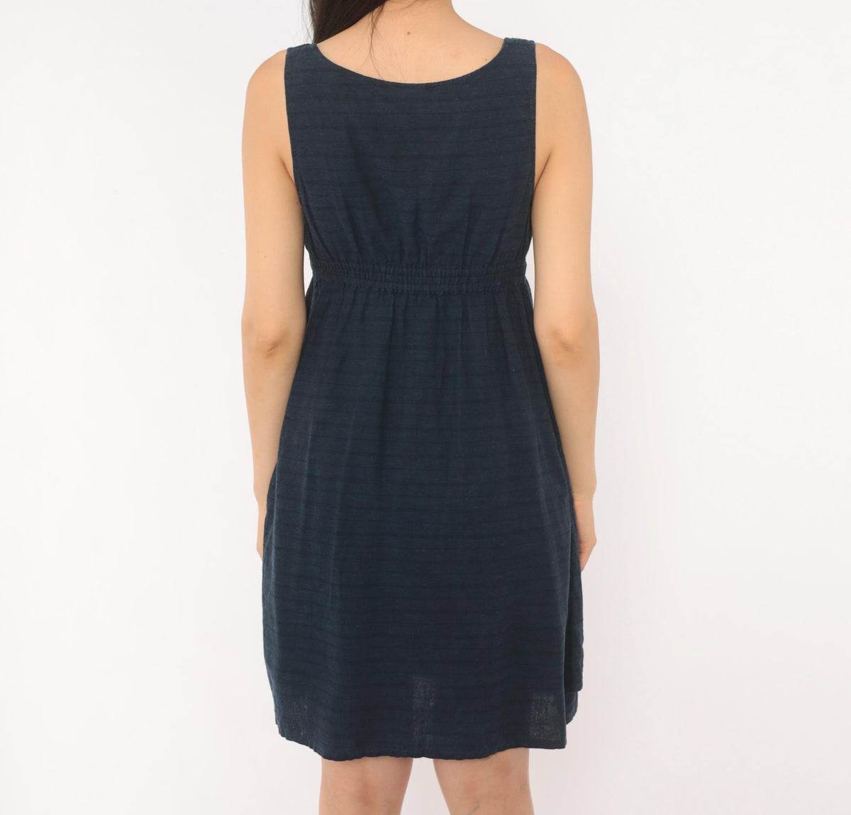 2000s Patagonia Hemp Wrap Dress Navy V-Neck A-Line Mini Small S
