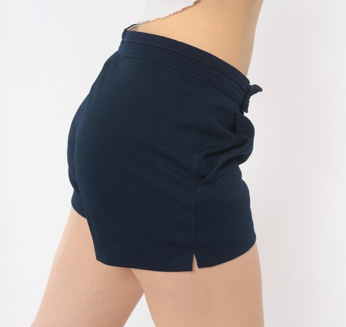 80s Sergio Tacchini Navy Athletic Shorts Embroidered Logo Small S