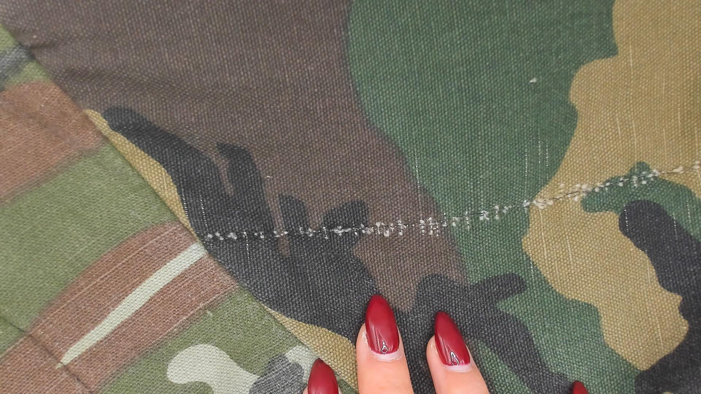 90s Woodland Camouflage Coveralls Zip Front Jumpsuit One Piece Medium