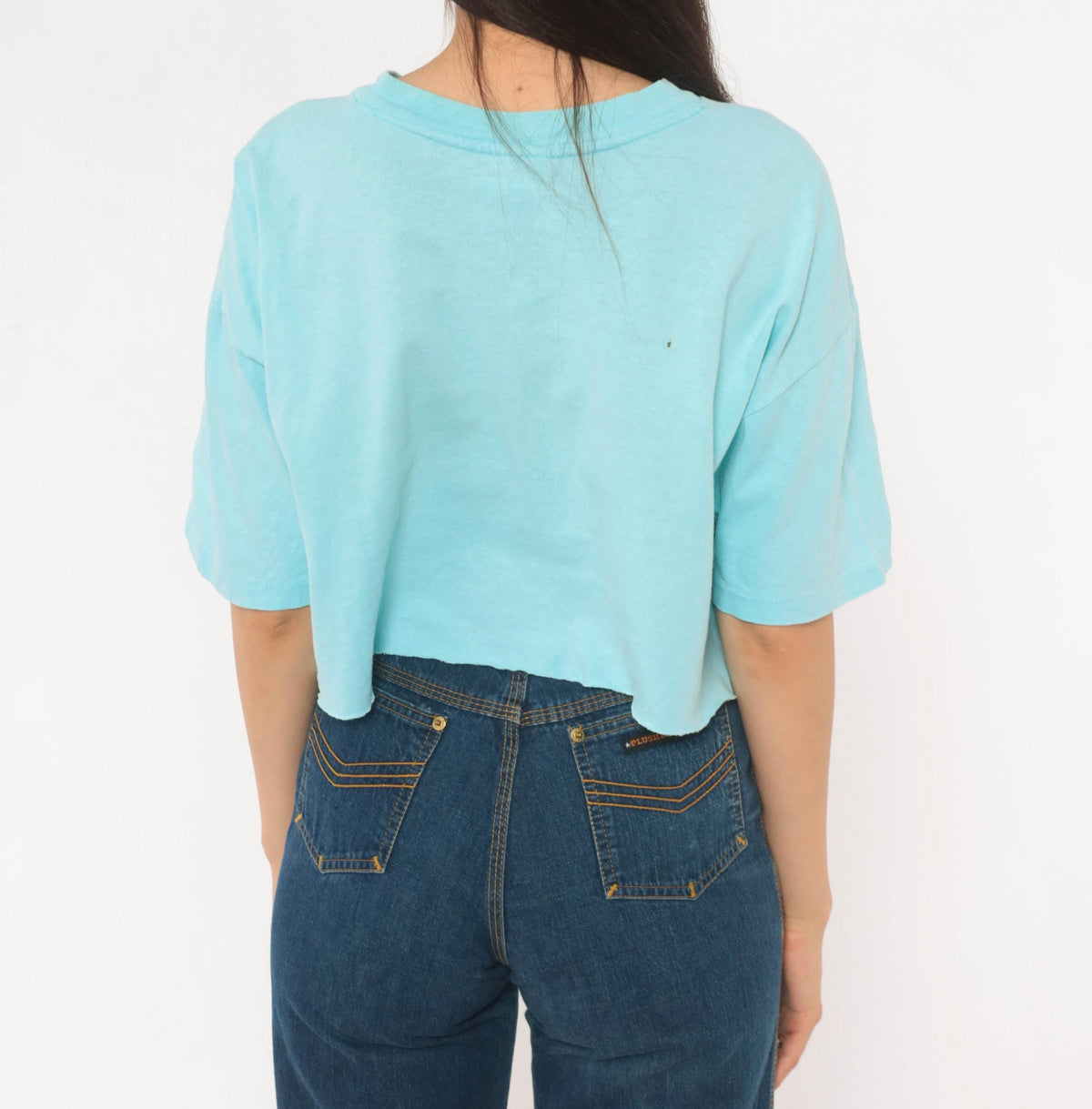 80s Arizona Raft Adventures Crop Top Light Blue Cotton Tee Stedman Medium
