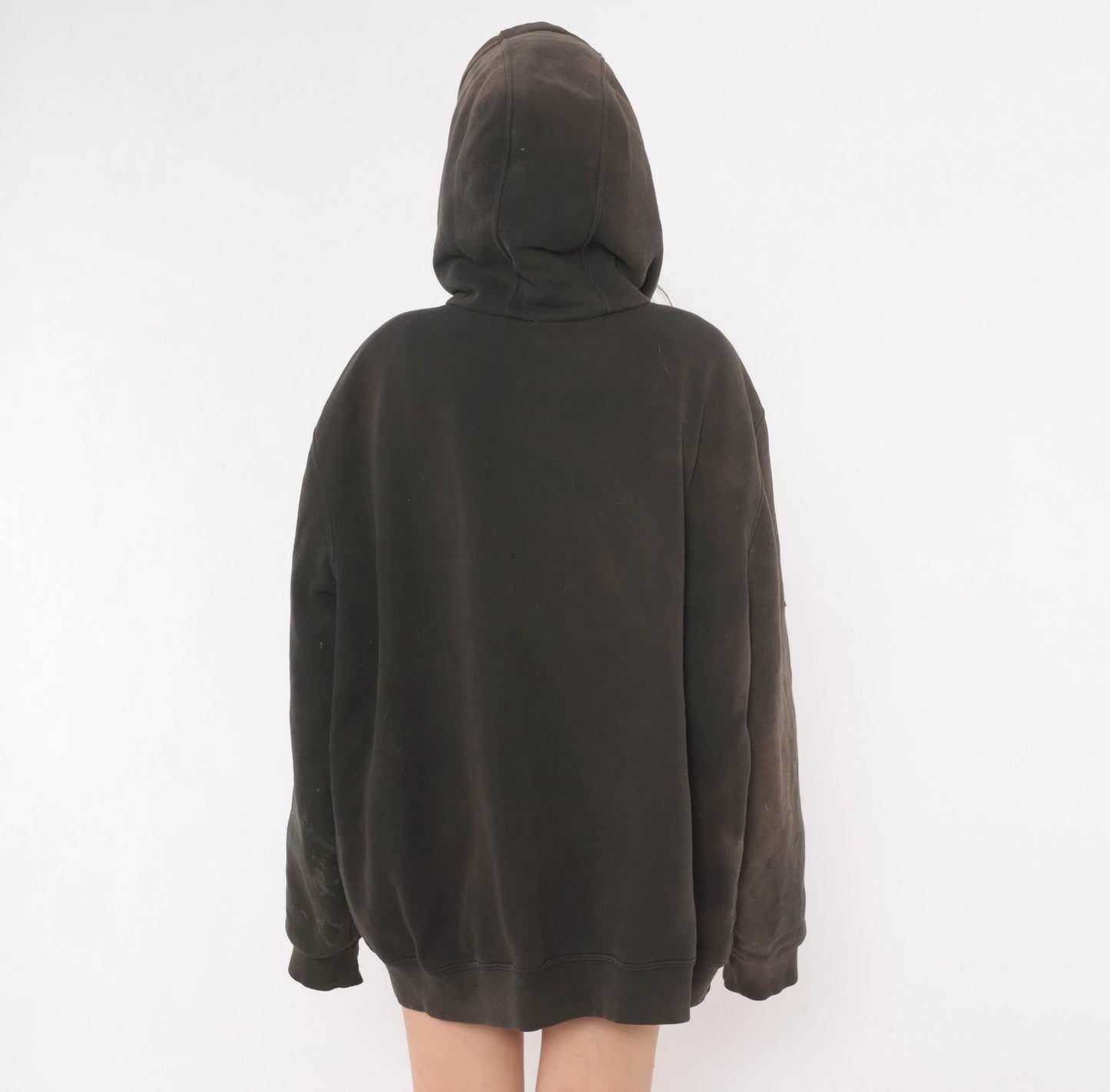 Y2K Carhartt Full Zip Hooded Sweatshirt Dark Brown Distressed XL