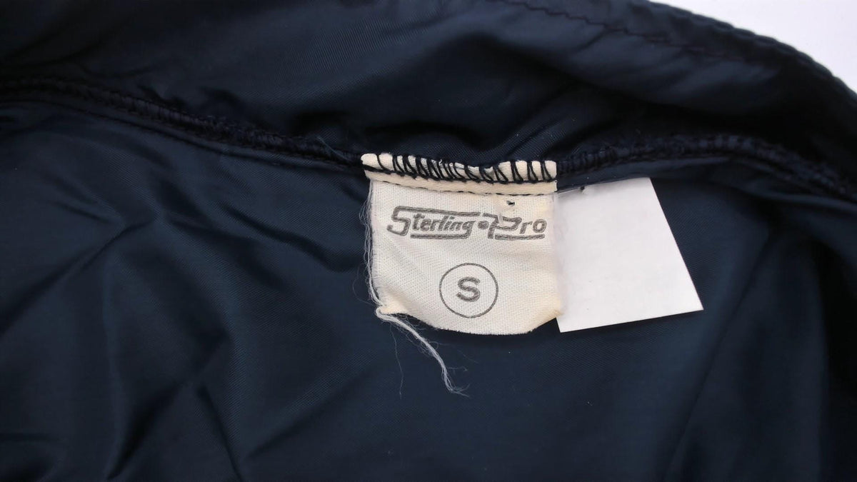 70s Sterling Pro Navy Windbreaker Racing Stripe Zip Jacket Small