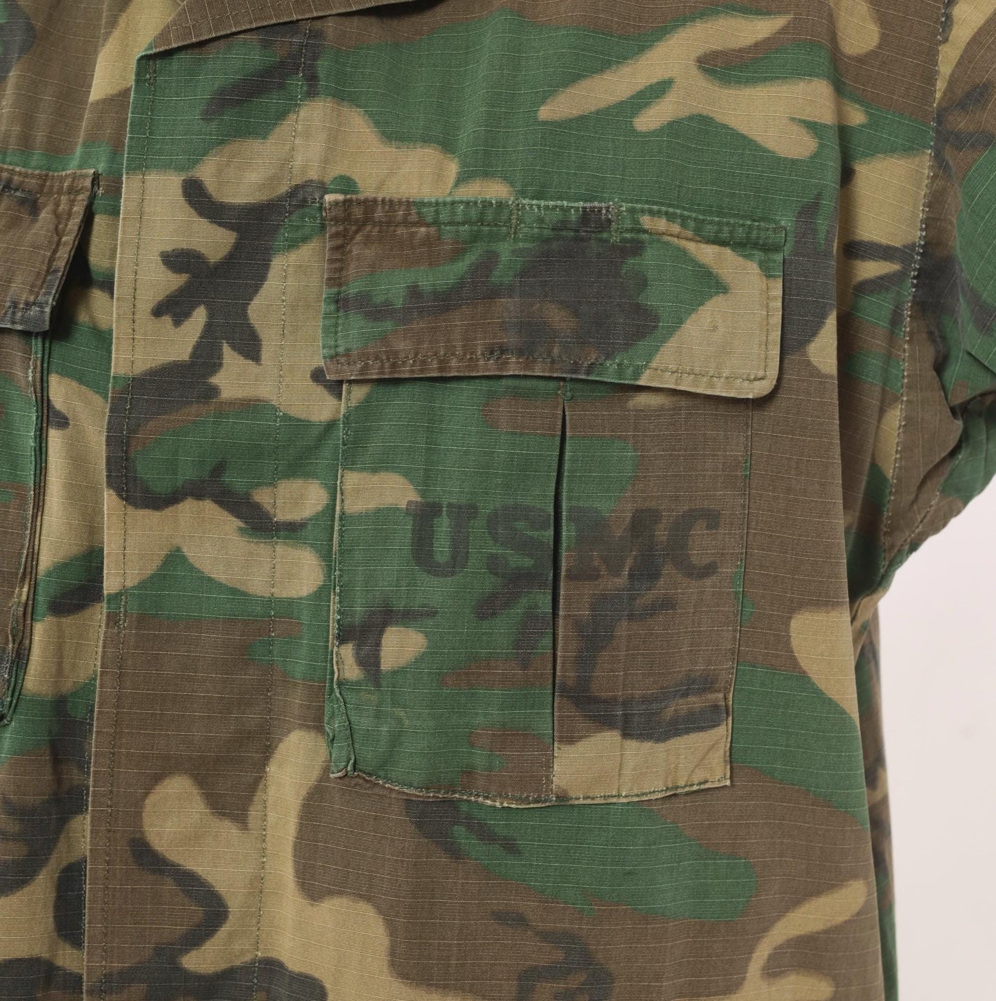 90s USMC Woodland Camouflage BDU Cotton Ripstop Shirt Extra Large