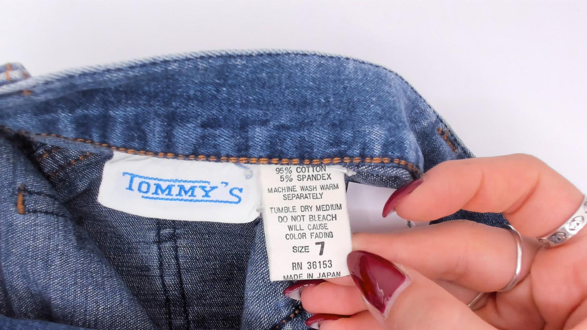 80s Tommy's High Waisted Denim Shorts Blue Mini XS