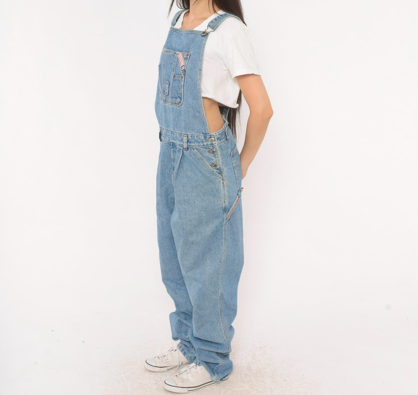 90s Union Bay Denim Overalls Light Wash Bib Front Cotton Medium