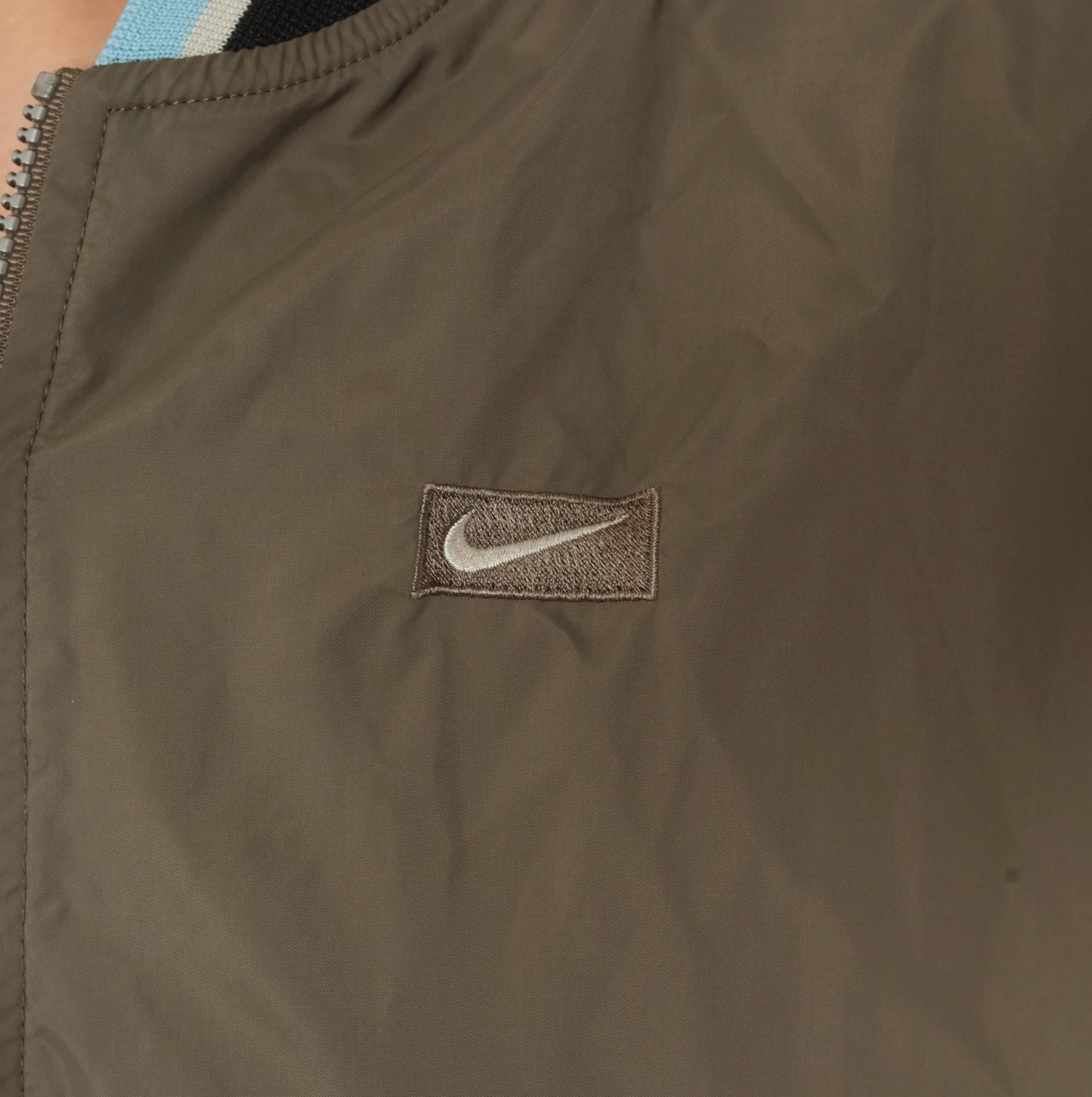00s Nike Reversible Bomber Windbreaker Grey Fleece Taupe Colorblock Small