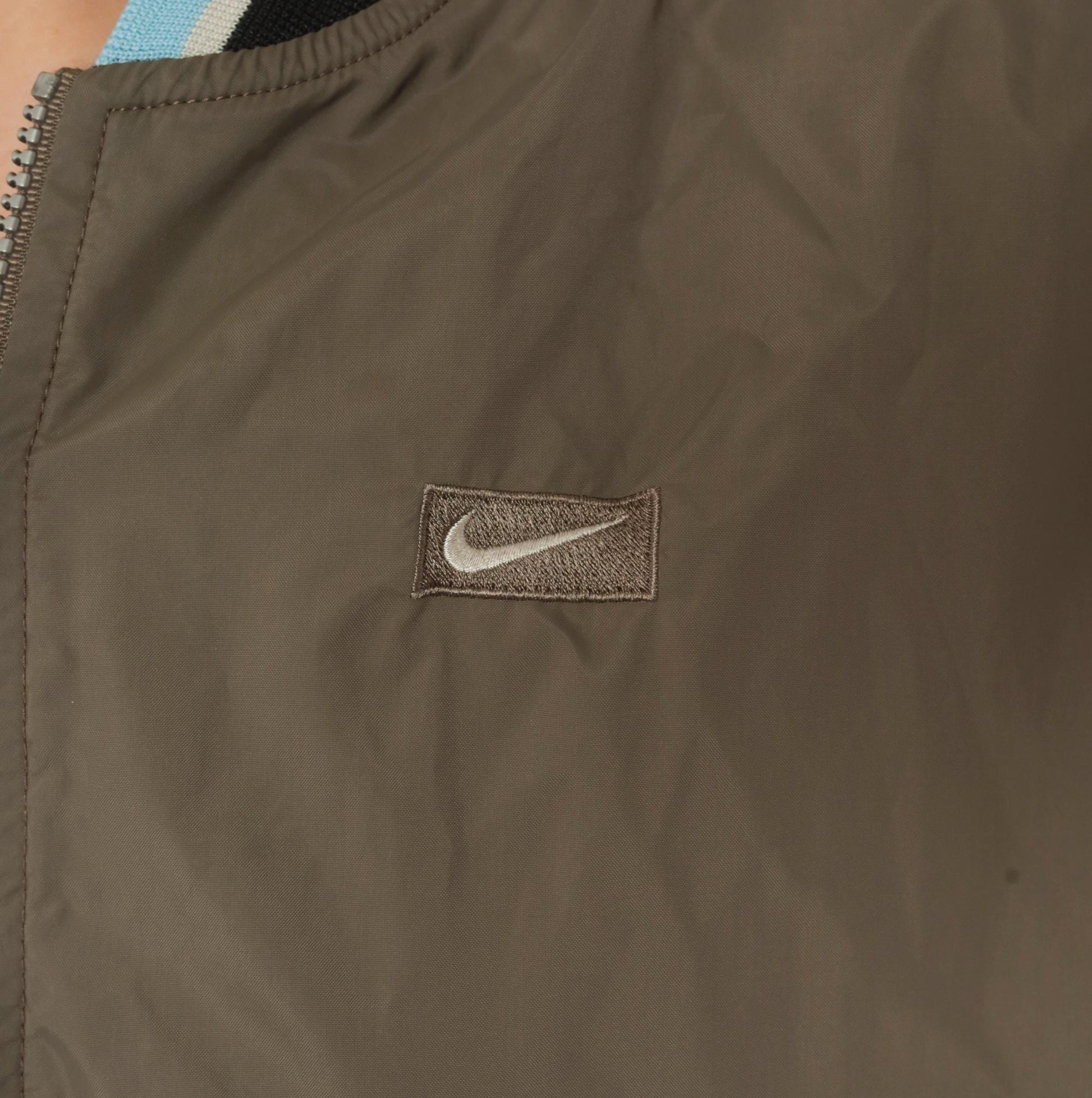 00s Nike Reversible Bomber Windbreaker Grey Fleece Taupe Colorblock Small