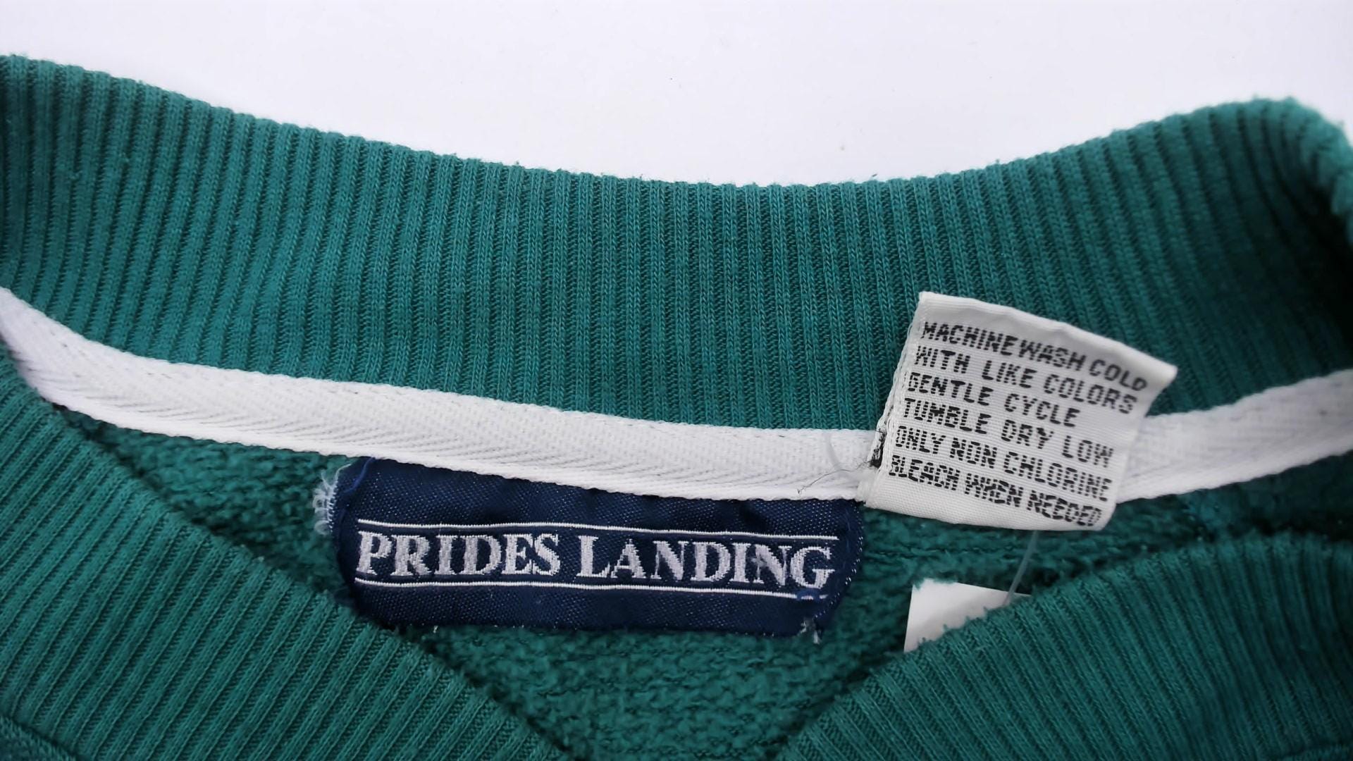 90s Prides Landing Color Block Henley Sweatshirt Teal Burgundy Mustard Large L