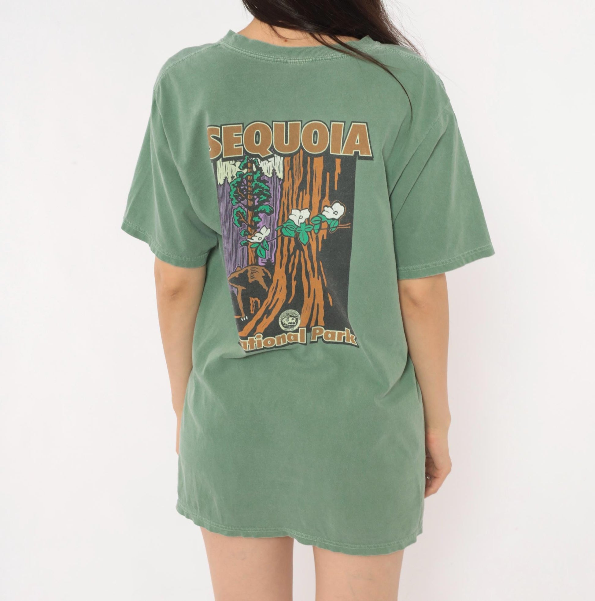 2000s Sequoia National Park Graphic Tee Sage Green Chroma Zone Medium