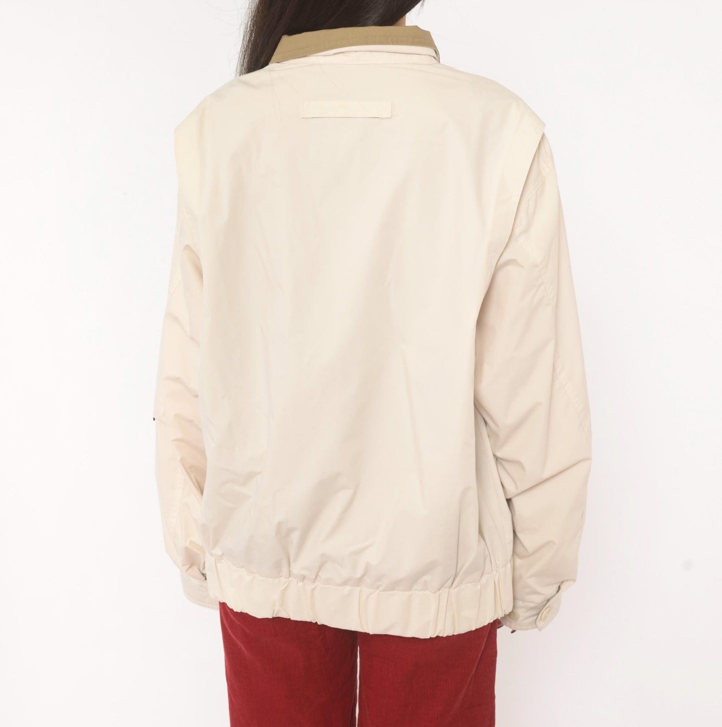 90s London Fog Windbreaker Jacket Cream Tan Collar Medium M