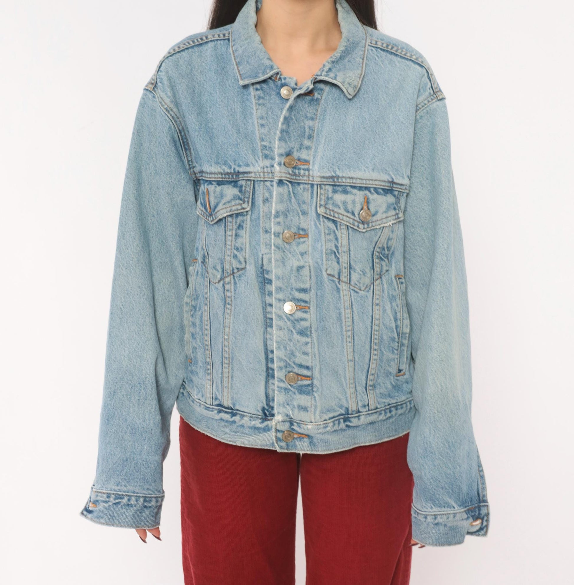 90s Gap Blue Jeans Light Wash Denim Trucker Jacket Small S