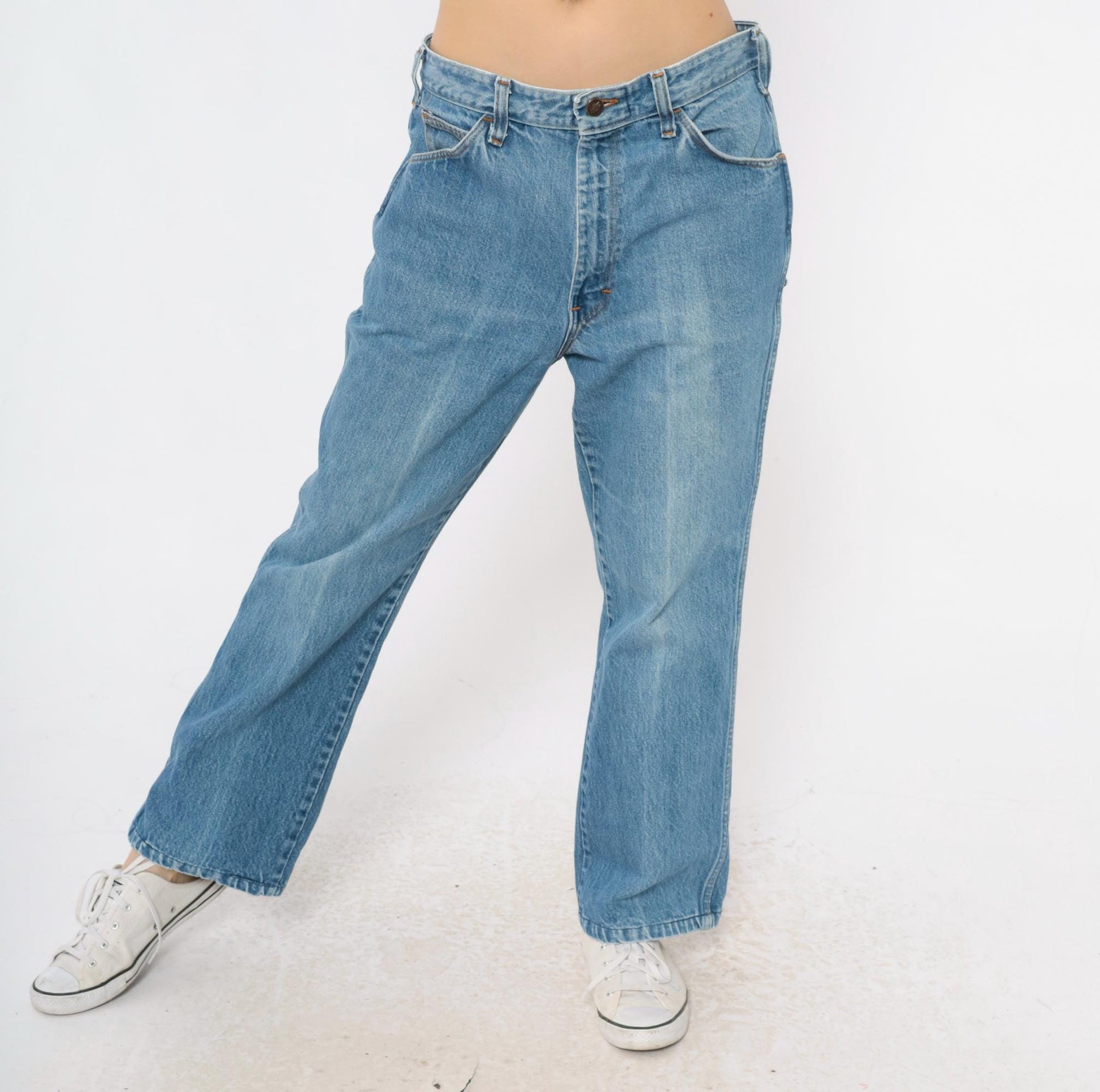 90s Dickies Light Stonewash Jeans High Rise Straight Leg Blue Cotton 34x31