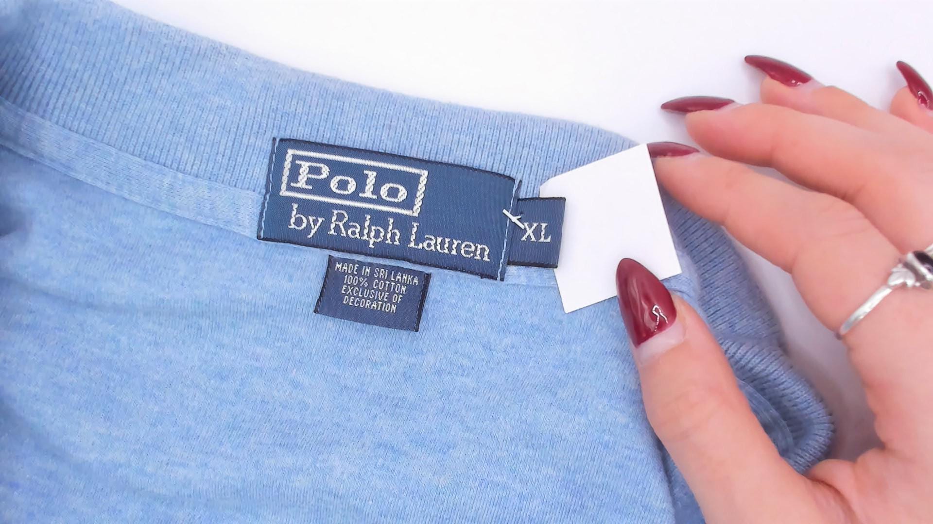 90s Polo by Ralph Lauren Light Blue Cotton Pique Polo Shirt Extra Large XL