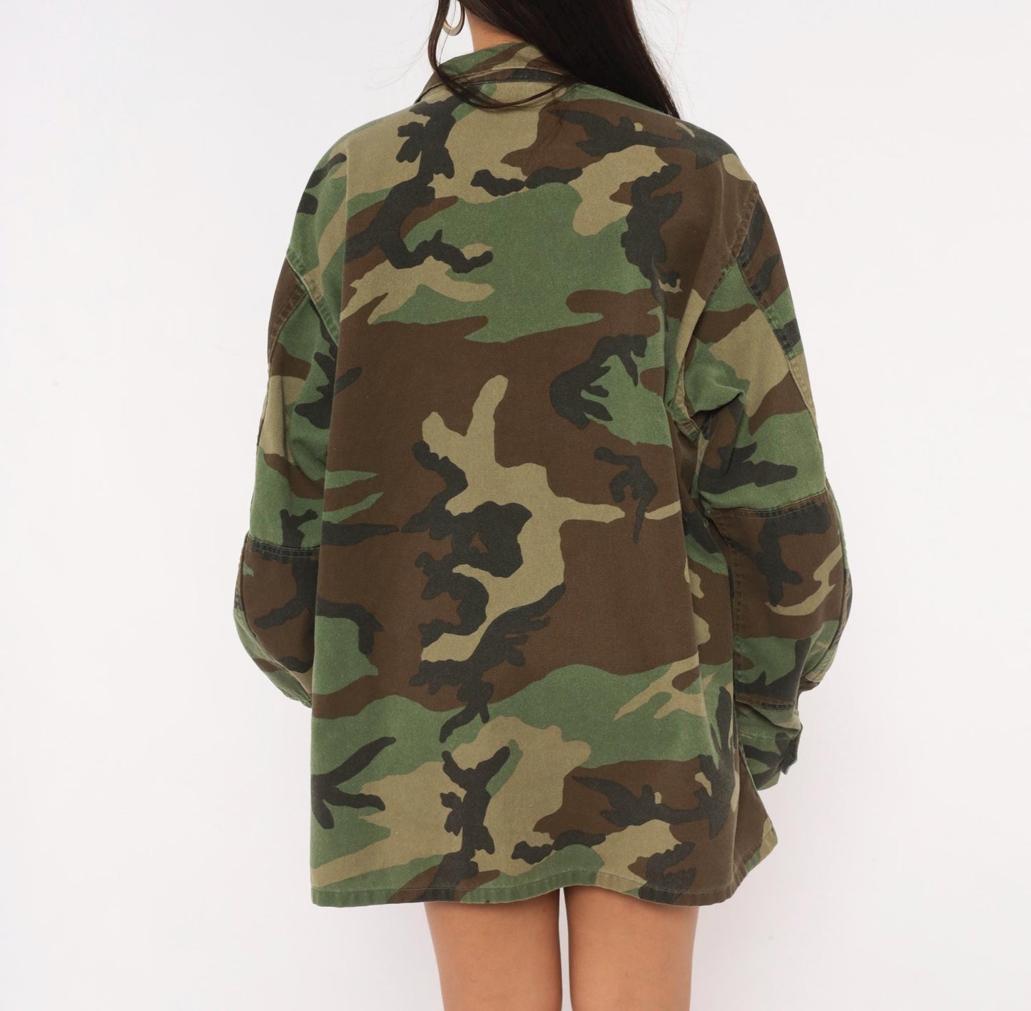 90s Propper Woodland Camo BDU Shirt Jacket Olive Brown Utility Extra Large XL