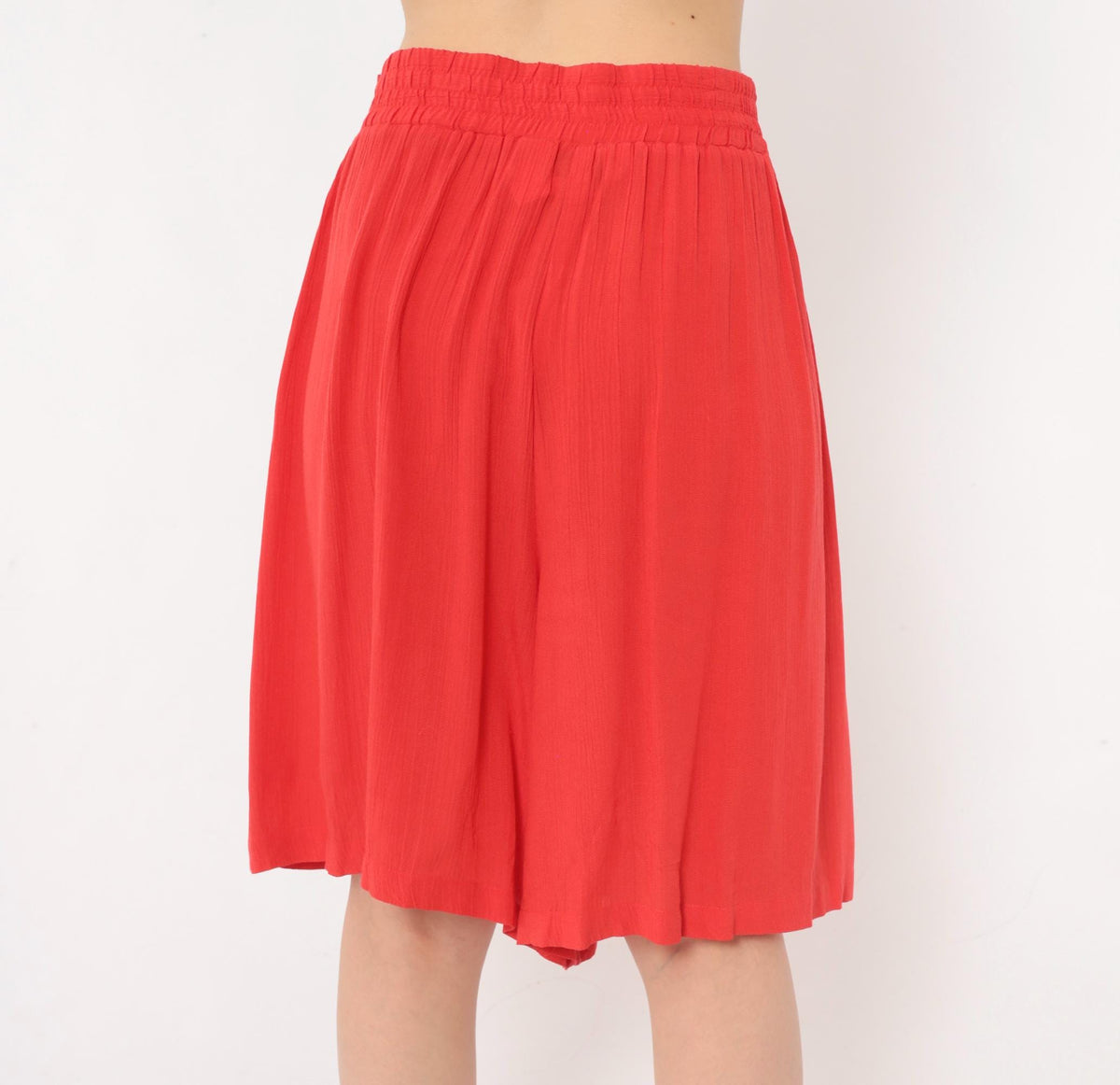 80s Sk & Company Red Culottes High Waist Pleated Wide Leg Shorts Large