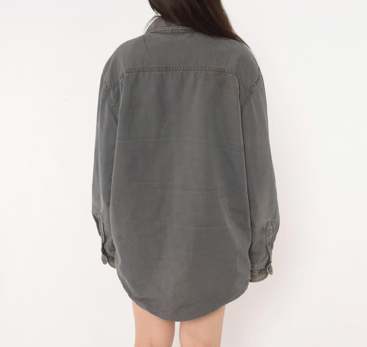 Y2K Outdoor Life Grey Cotton Shirt Jacket Gorpcore Medium M