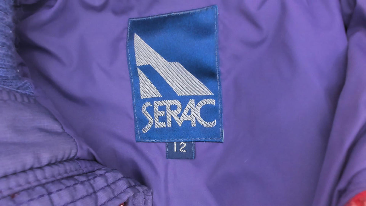 80s Serac Color Block Ski Jacket Purple Red Lavender Cropped Bomber Small S