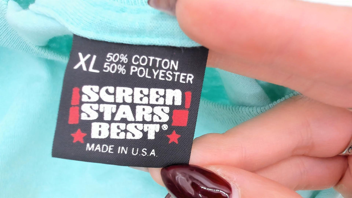90s Screen Stars Desert Cactus Graphic Tee Seafoam Green Southwestern Extra Large XL