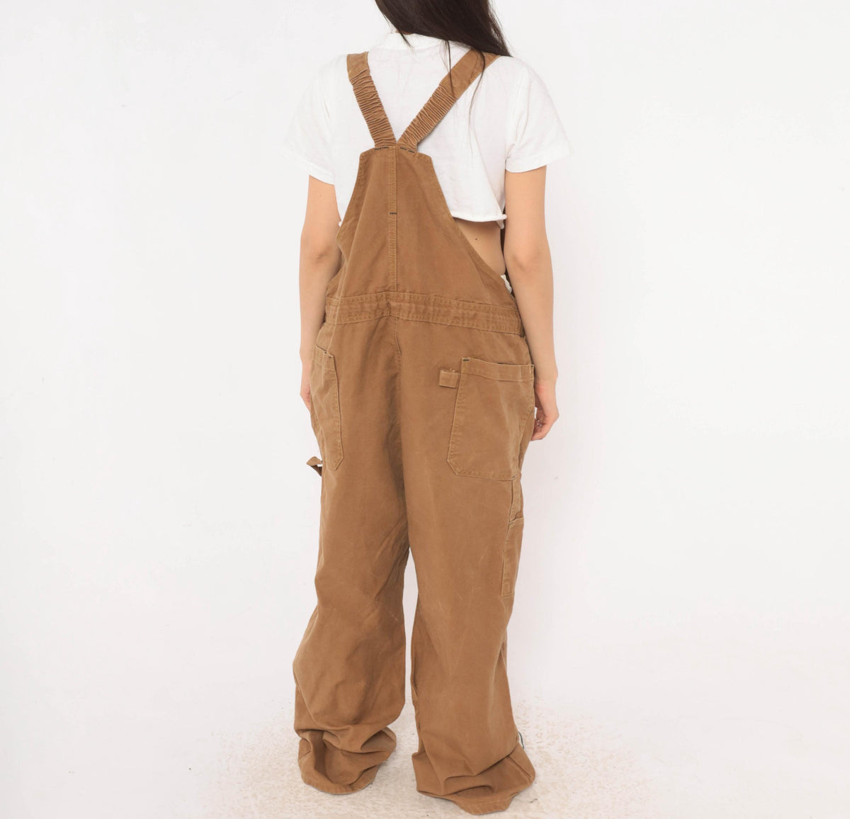 Y2K Bulwark Tan Canvas Bib Overalls Double Knee Workwear XXL