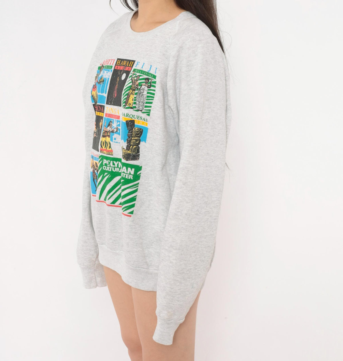 90s Polynesian Cultural Center Sweatshirt Grey Raglan Graphic Extra Large XL