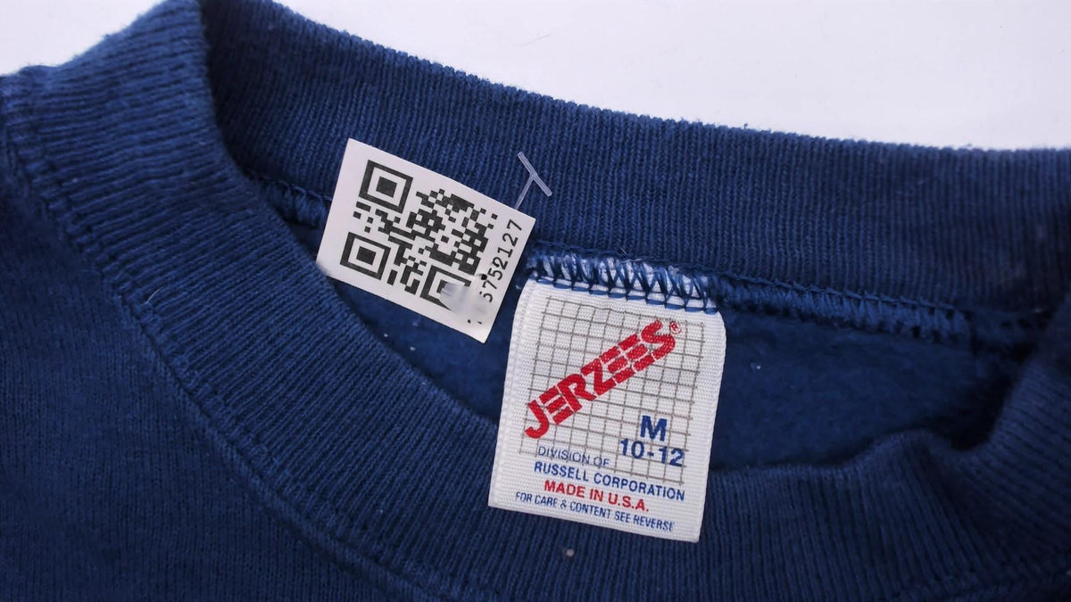 90s Jerzees Horse Sweatshirt Cobalt Blue Cropped Graphic Extra Small XS