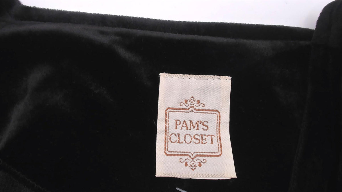 90s Pam's Closet Velvet Plaid Midi Dress Black Red Tartan Medium M