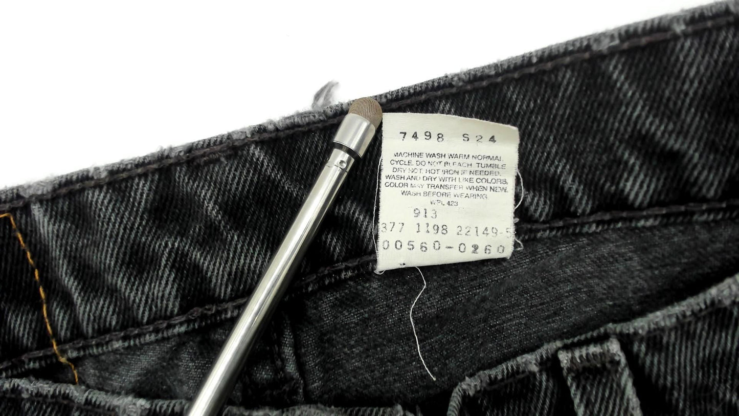 90s Levi's 560 Black Denim Jeans High Waist Relaxed Fit 32x30