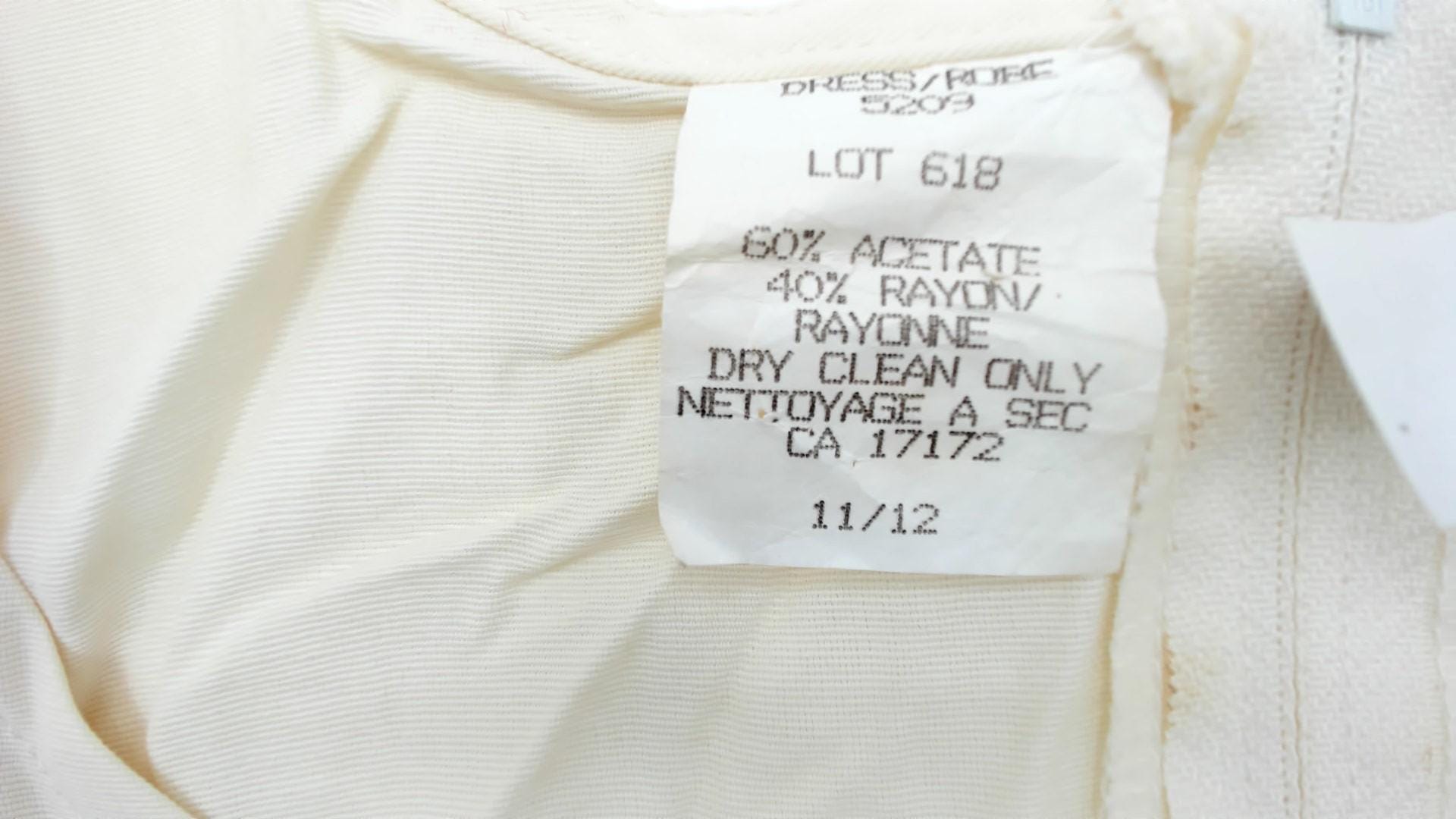 90s Ivory Sleeveless A-Line Dress Pleated Hem Drop Waist Scoop Neck Large