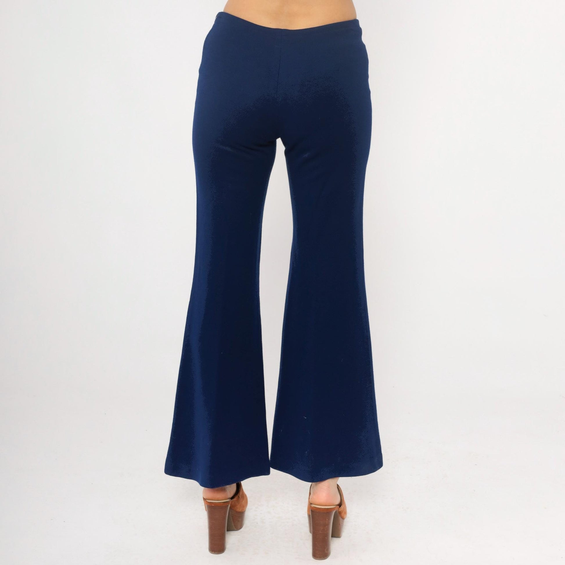 70s Navy Flare Pants Joshua Tree High Waisted Bell Bottom Medium