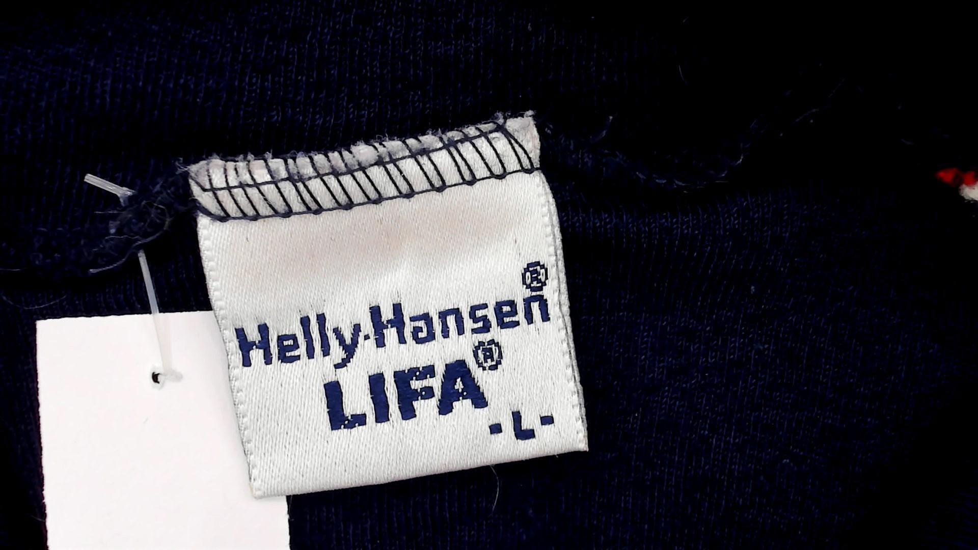80s Helly Hansen Lifa Track Jacket Navy Quarter-Zip Colour Block Large