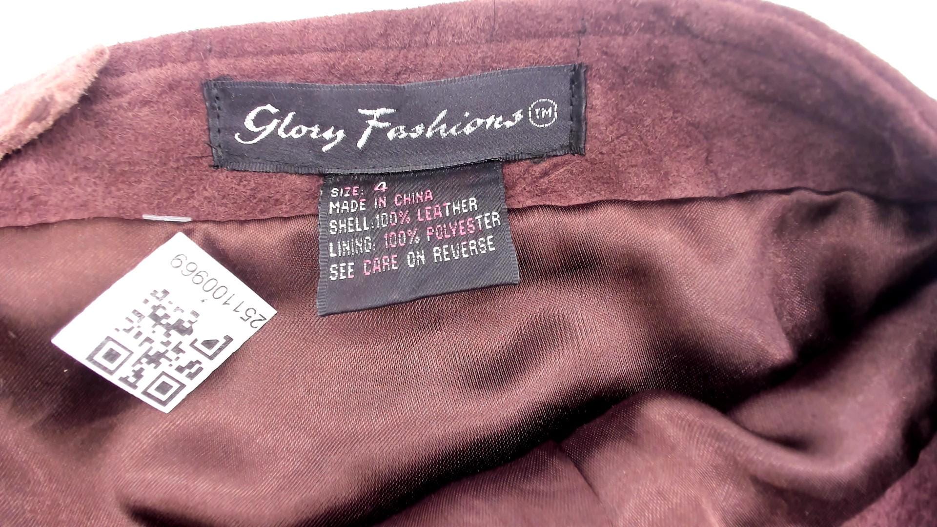 90s Brown Leather A-Line Skirt High Waisted Seam Detail Small