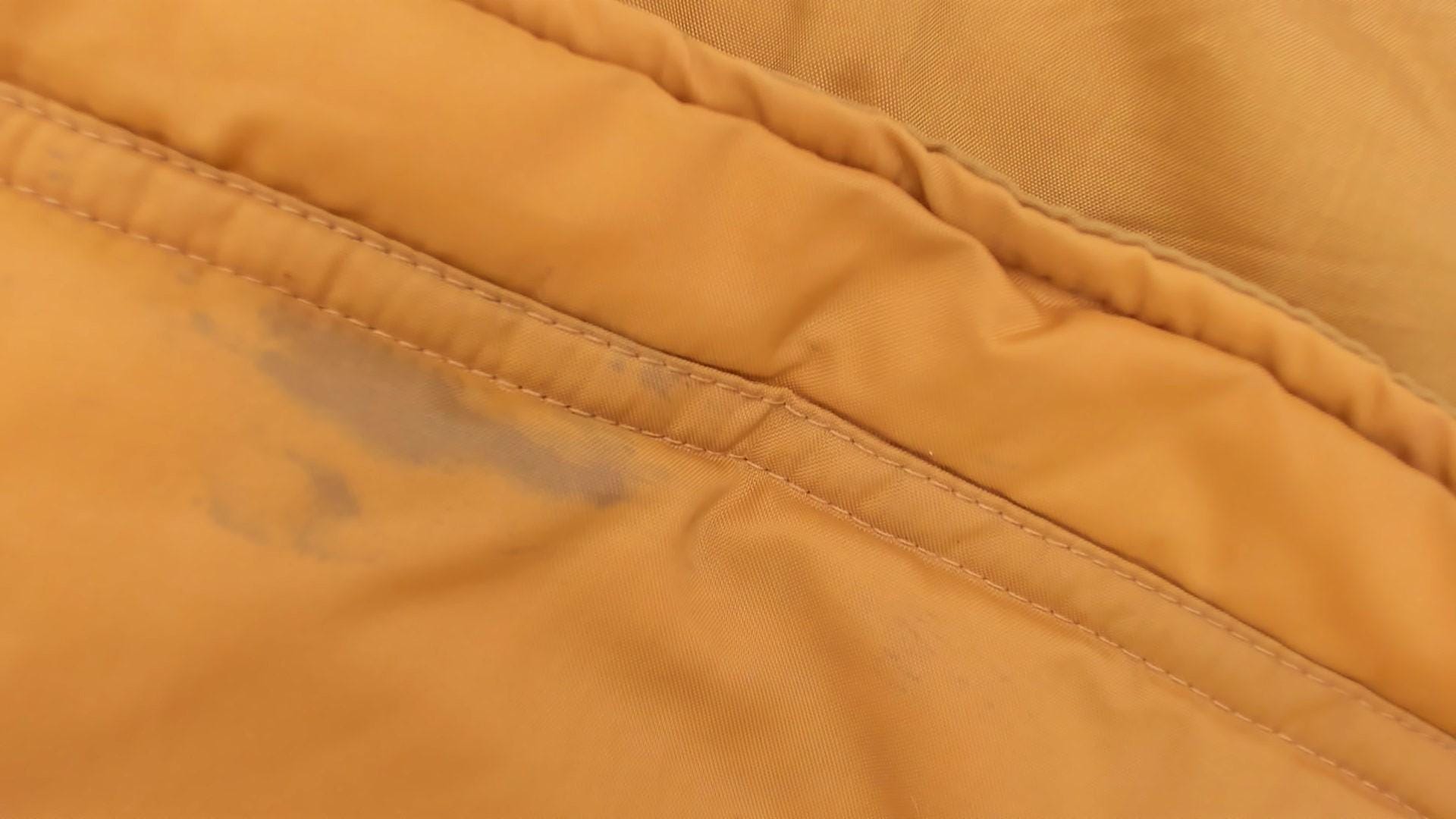 80s Mustard Brown Quilted Puffer Vest Nylon Zip Front Medium