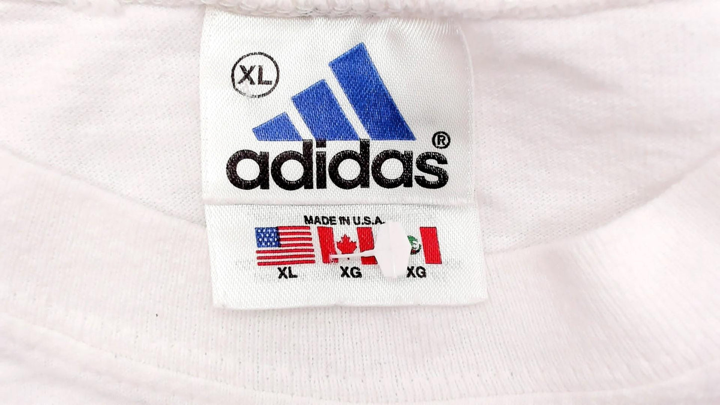 Y2K Adidas Basketball Tank Top White Cotton Sleeveless Jersey Extra Large XL