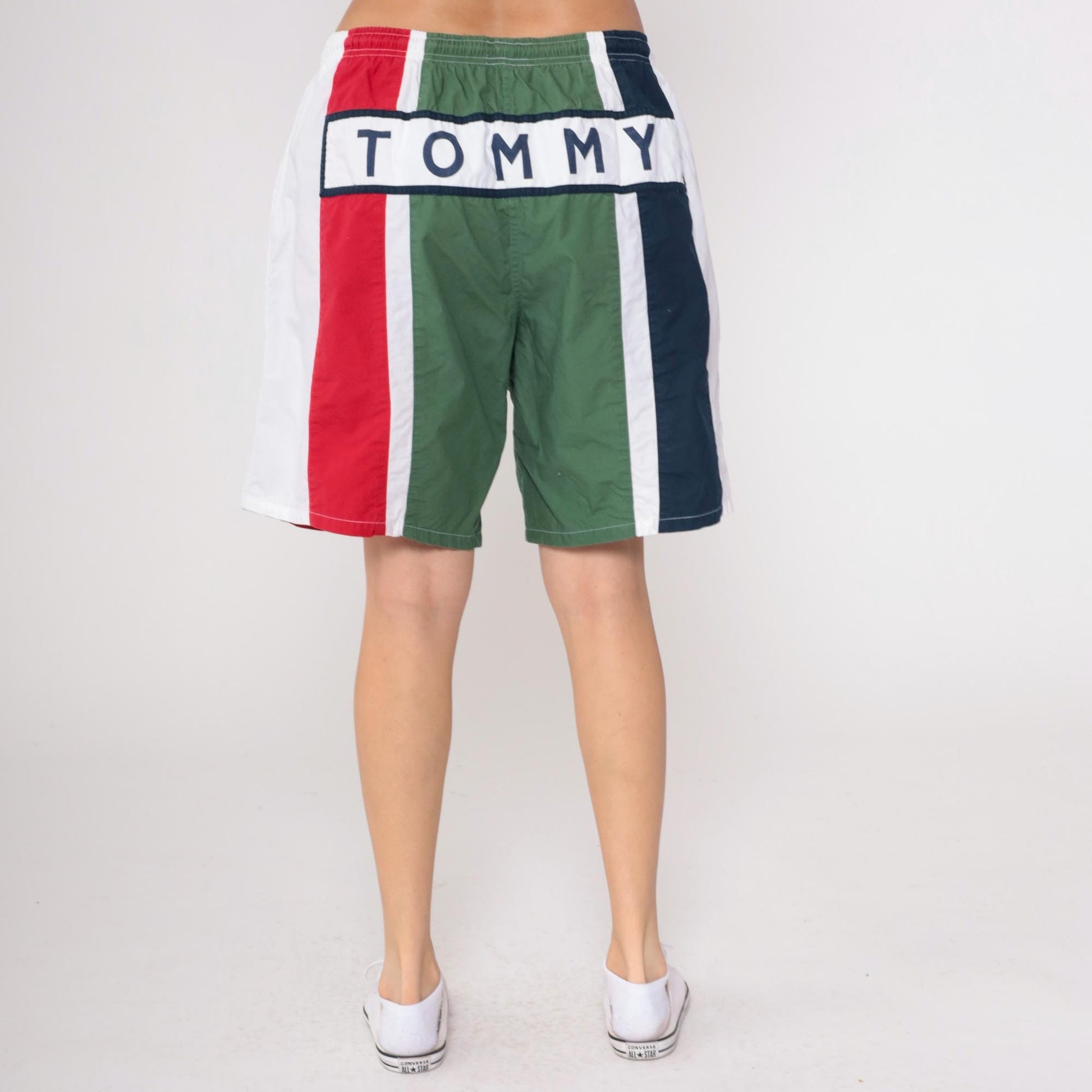 Tommy Hilfiger Y2K Colorblock Swim Shorts Navy Red Green White Extra Large XL
