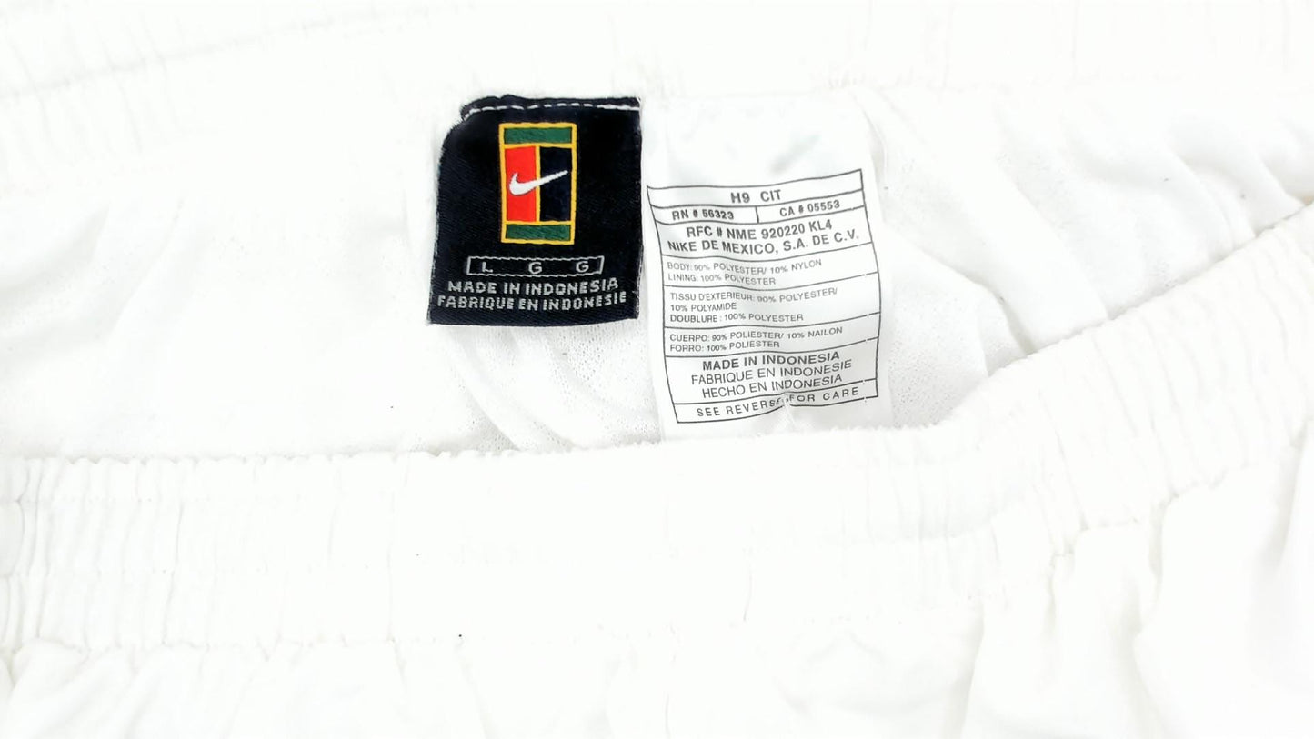 90s Nike White Athletic Shorts Elastic Waist Embroidered Logo Large L