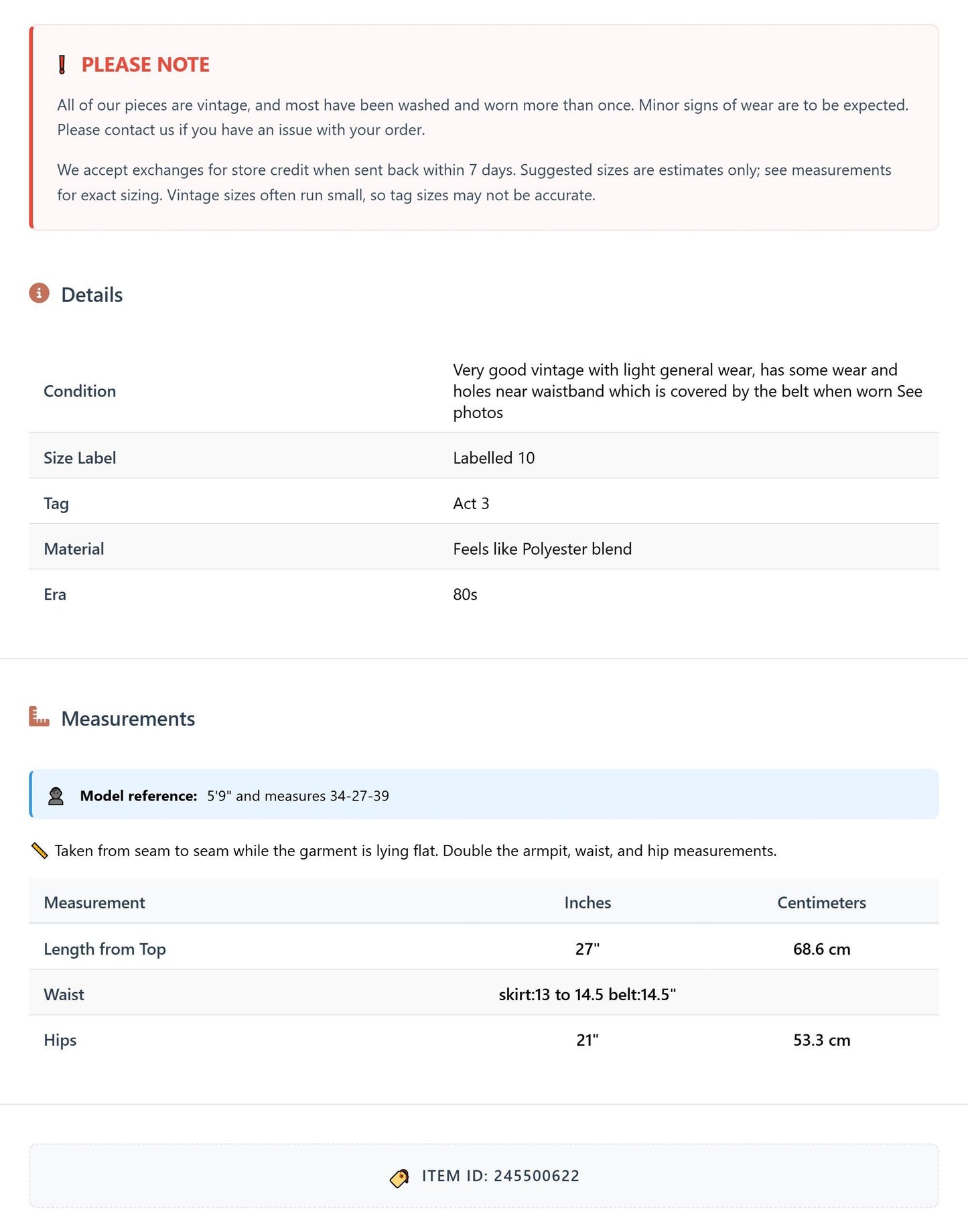80s Act 3 Red Pencil Skirt White Striped Belt Knee-Length Medium