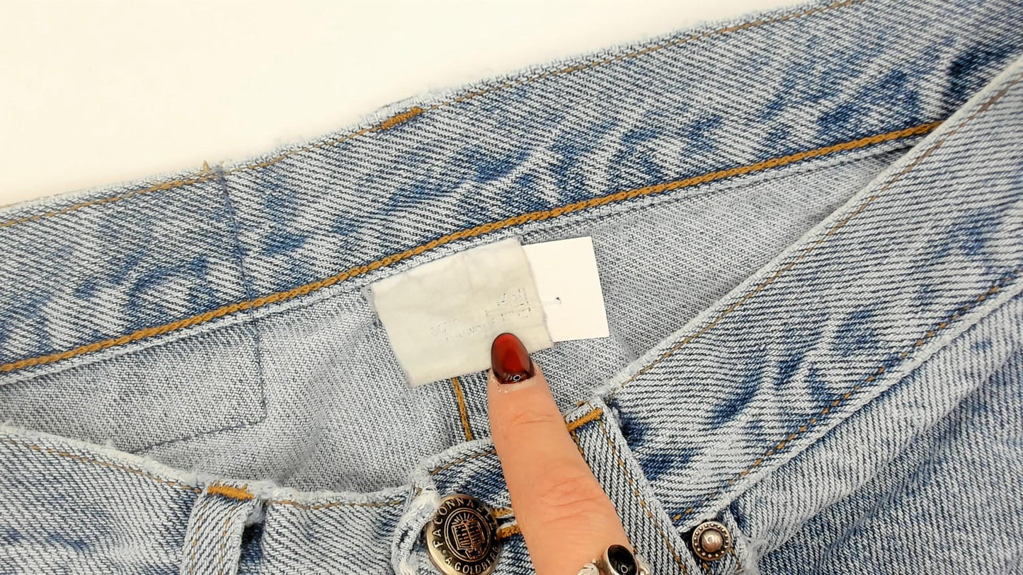 90s Faconnable Goldberg Light Wash High Rise Mom Jeans Tapered Ankle Small