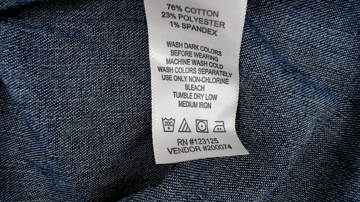 Y2K Chadwicks Denim Shift Dress Blue Scoop Neck Knee Length Large