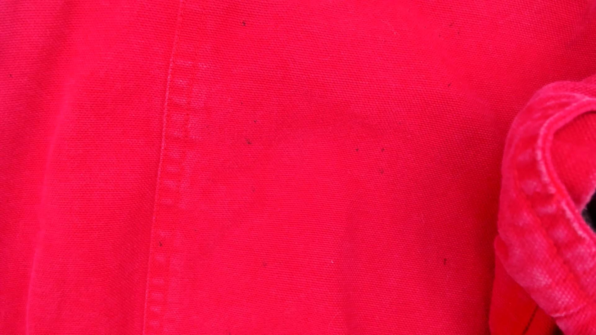 90s Marlboro Red Cotton Barn Jacket Leather Collar Workwear Extra Large XL