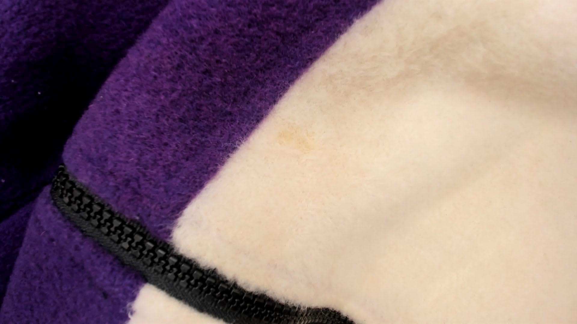 90s Spencer Douglas Colorblock Hooded Jacket Purple Cream Black Wool Blend Extra Large