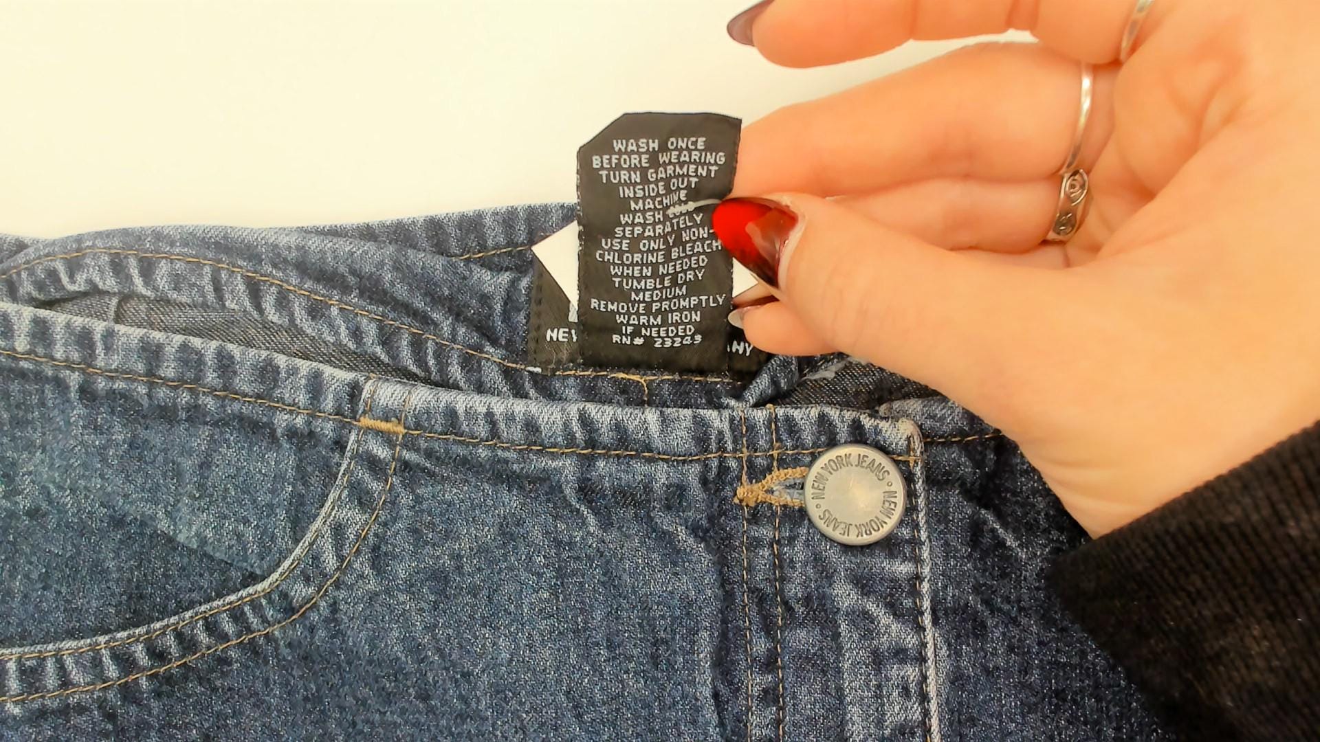 90s NY Jeans Denim Mini Skirt Blue Five-Pocket Small S